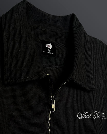 Ash Black Polo T-Shirt with Zip