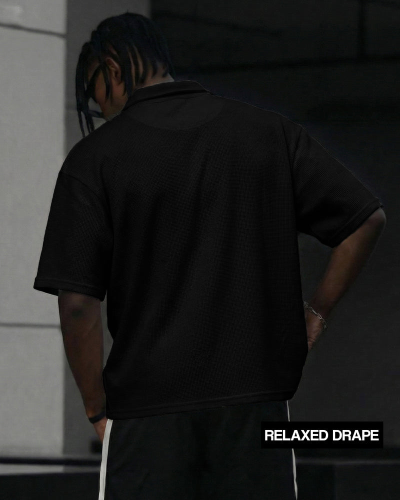 Ash Black Polo T-Shirt with Zip