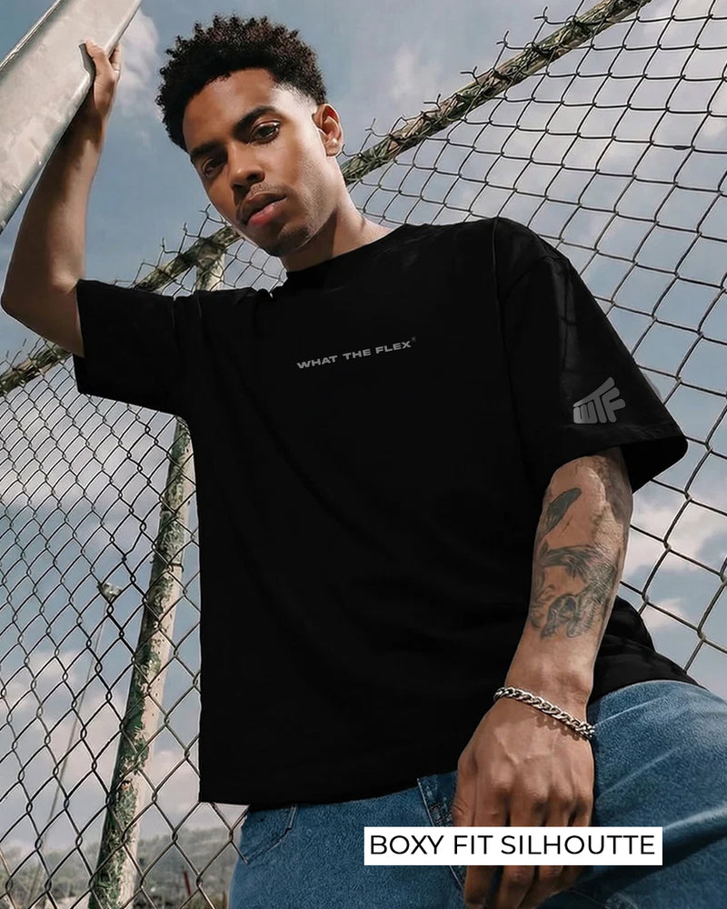 Raw Black Boxy-Fit T-Shirt