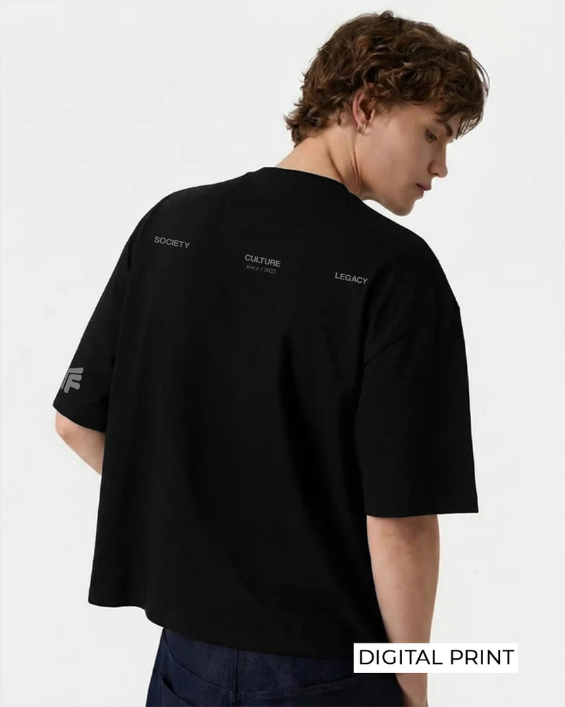 Raw Black Boxy-Fit T-Shirt