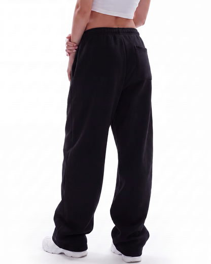 Black Essential Cotton Pants For Women.