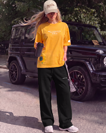 Black Essential Cotton Pants For Women.