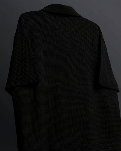 Ash Black Polo T-Shirt with Zip