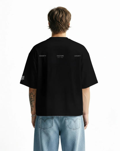Raw Black Boxy-Fit T-Shirt