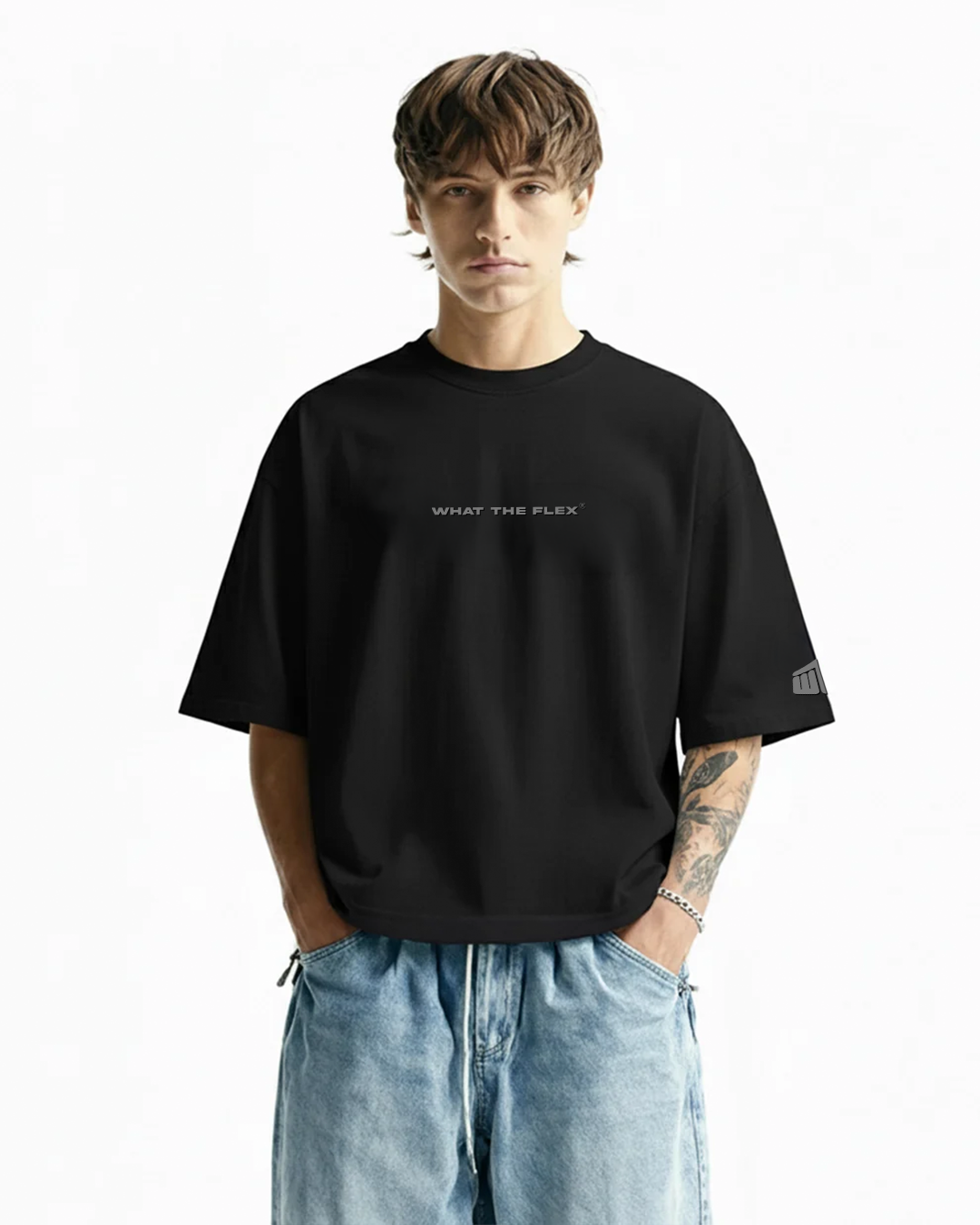 Raw Black Boxy-Fit T-Shirt