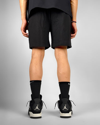 Classic Black Cotton Shorts