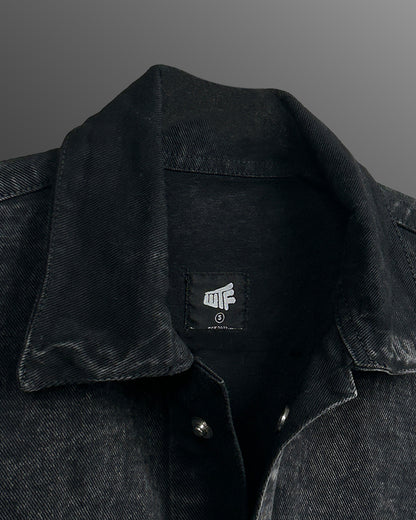 Black Heavy Stitched Denim Shirt