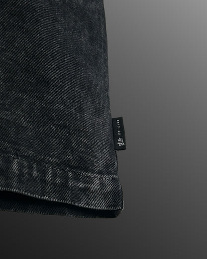 Black Heavy Stitched Denim Shirt