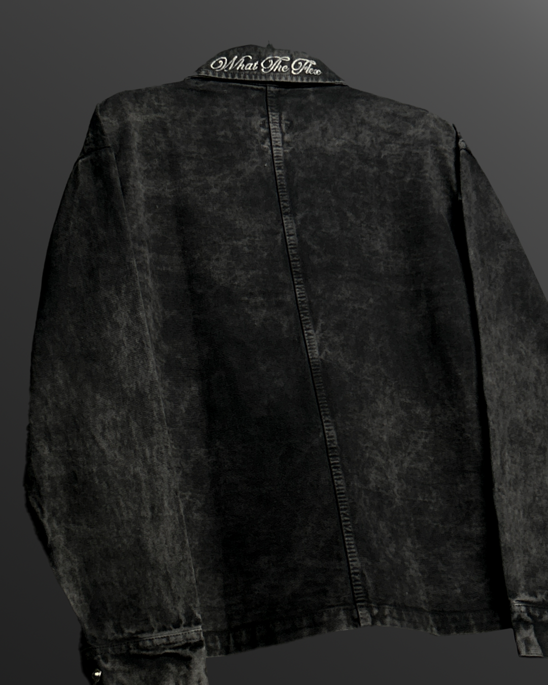 Black Stitched Denim Overshirt