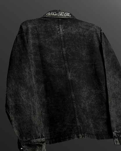 Black Stitched Denim Overshirt