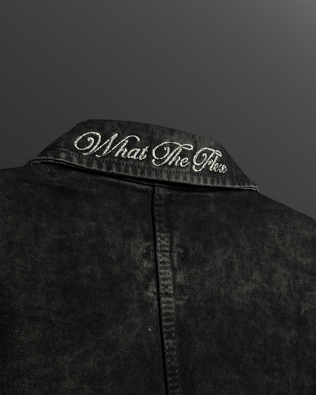 Black Stitched Denim Overshirt