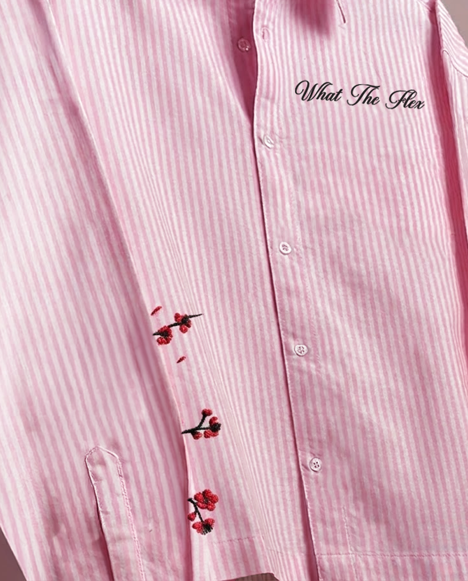 Bloom On Purpose Pink Striped Shirt