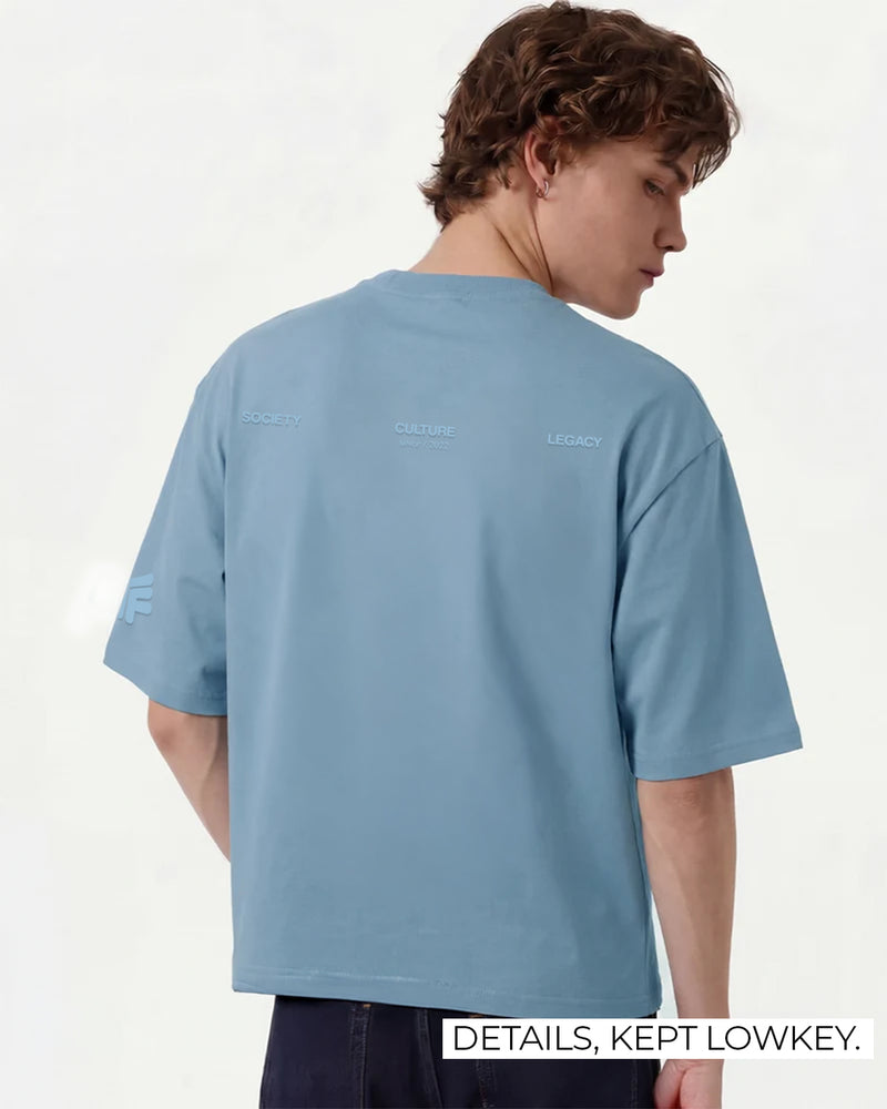 Raw Light Blue Boxy-Fit T-Shirt