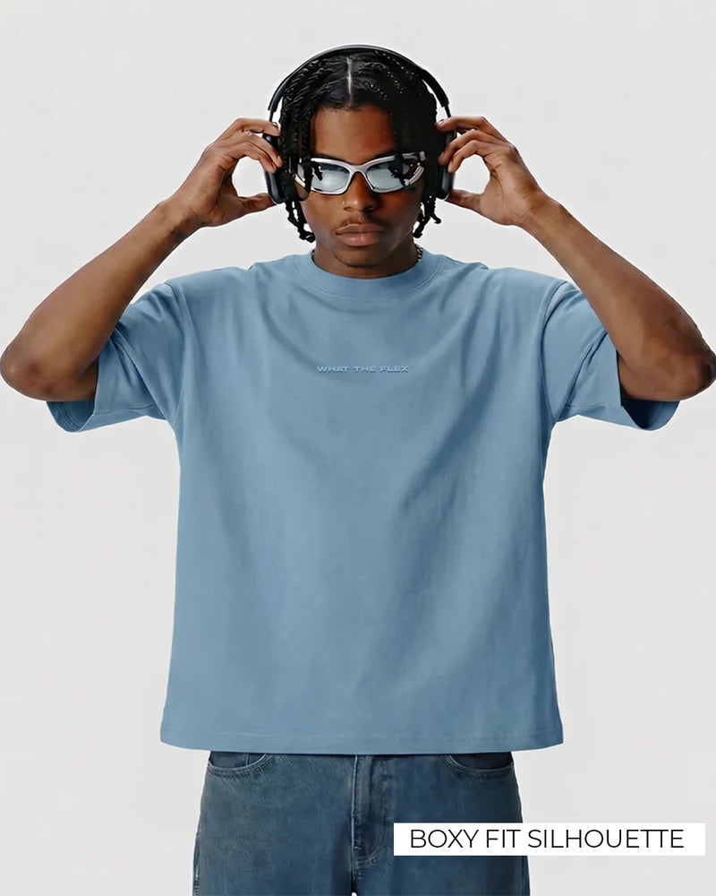 Raw Light Blue Boxy-Fit T-Shirt