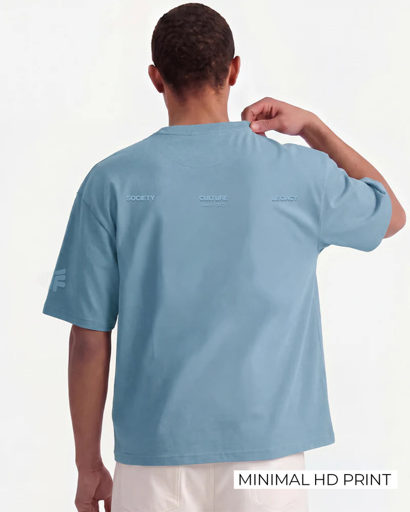 Raw Light Blue Boxy-Fit T-Shirt