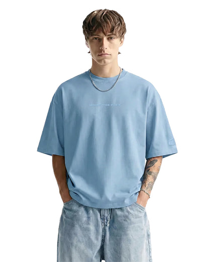 Raw Light Blue Boxy-Fit T-Shirt