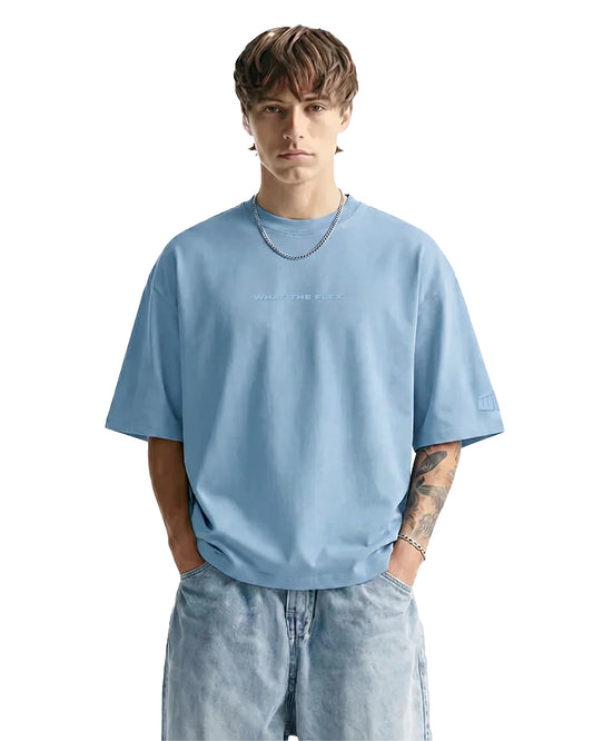 Raw Light Blue Boxy-Fit T-Shirt