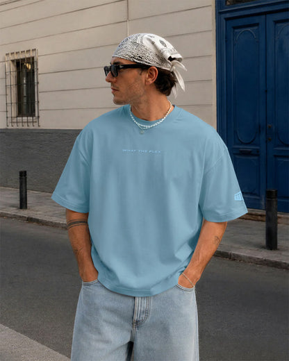 Raw Light Blue Boxy-Fit T-Shirt