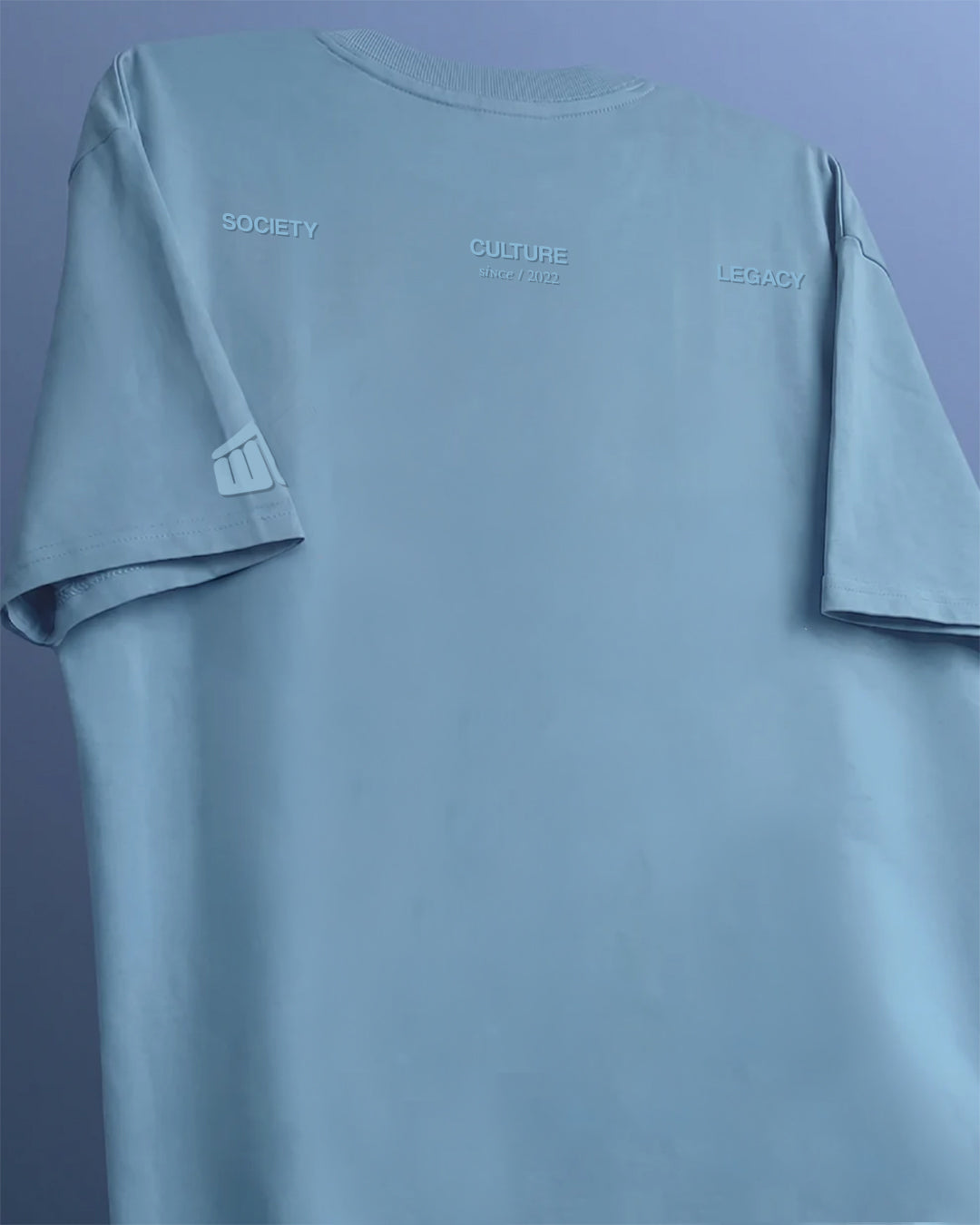 Raw Light Blue Boxy-Fit T-Shirt