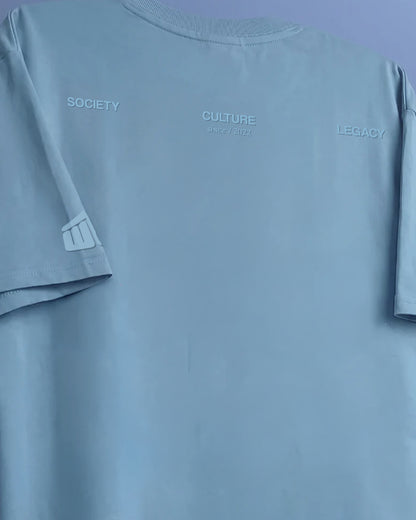 Raw Light Blue Boxy-Fit T-Shirt