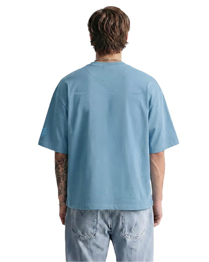 Raw Light Blue Boxy-Fit T-Shirt