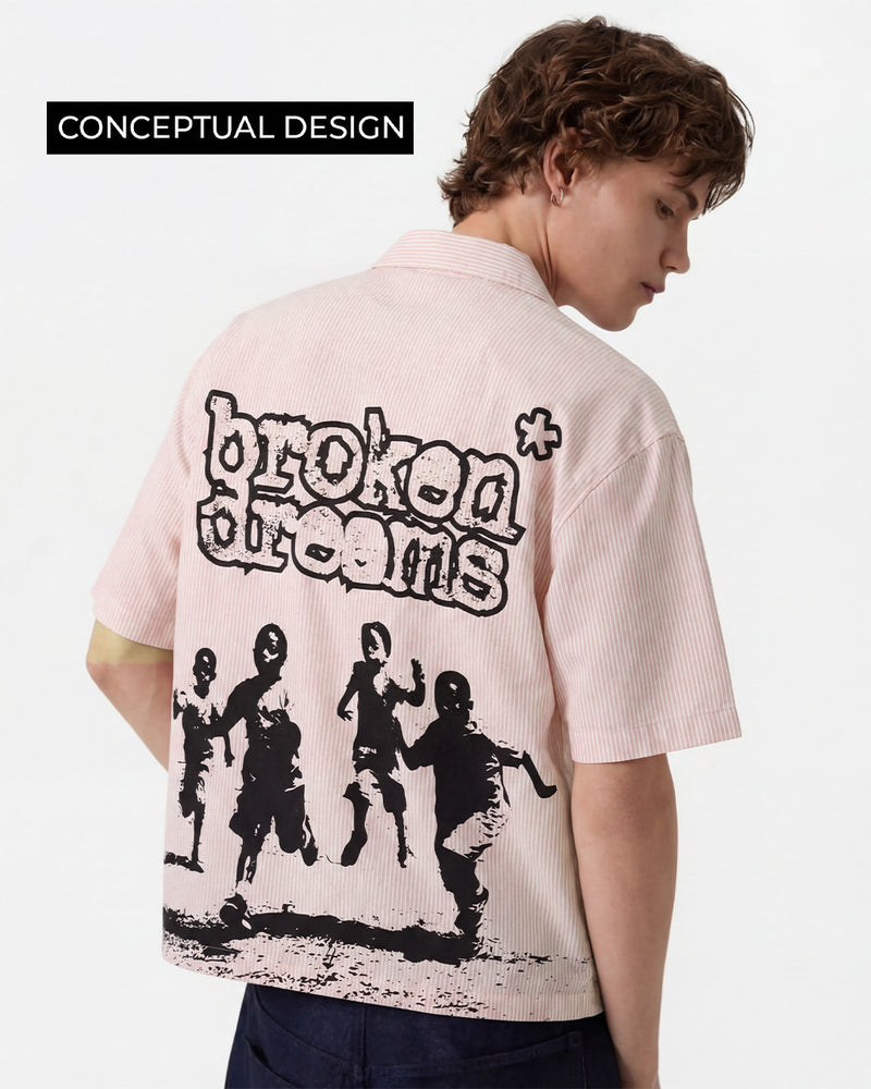 Broken Dreams Half Sleeve Striped Shirt