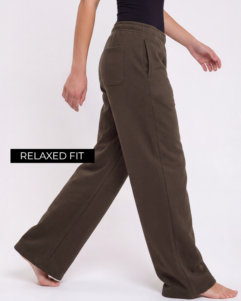 Brown essential cotton Pants For Women.