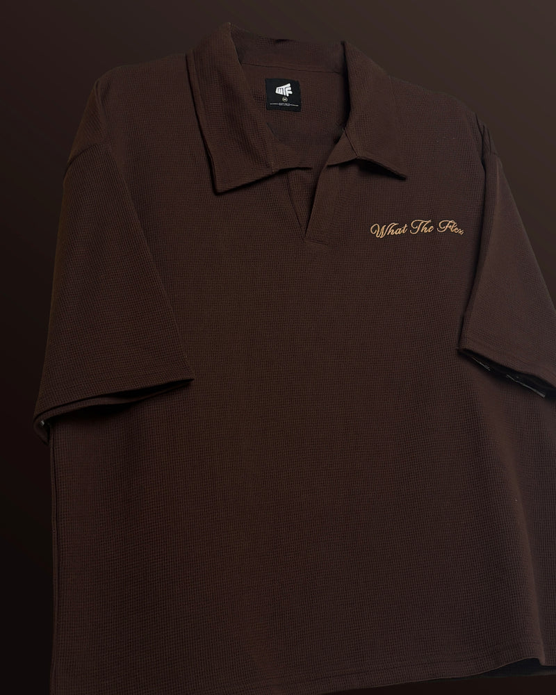brown old money shirt 