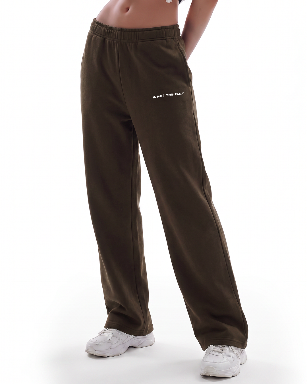 Brown essential cotton Pants For Women.