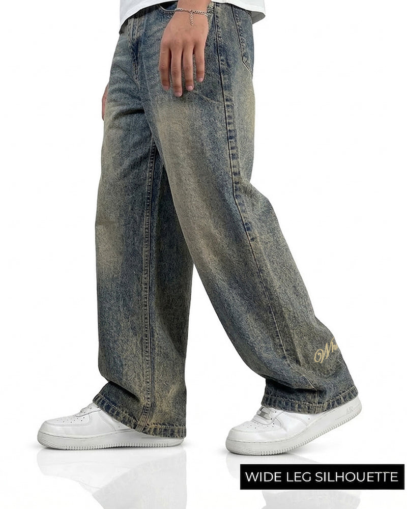 Burnt Blue Baggy Jeans