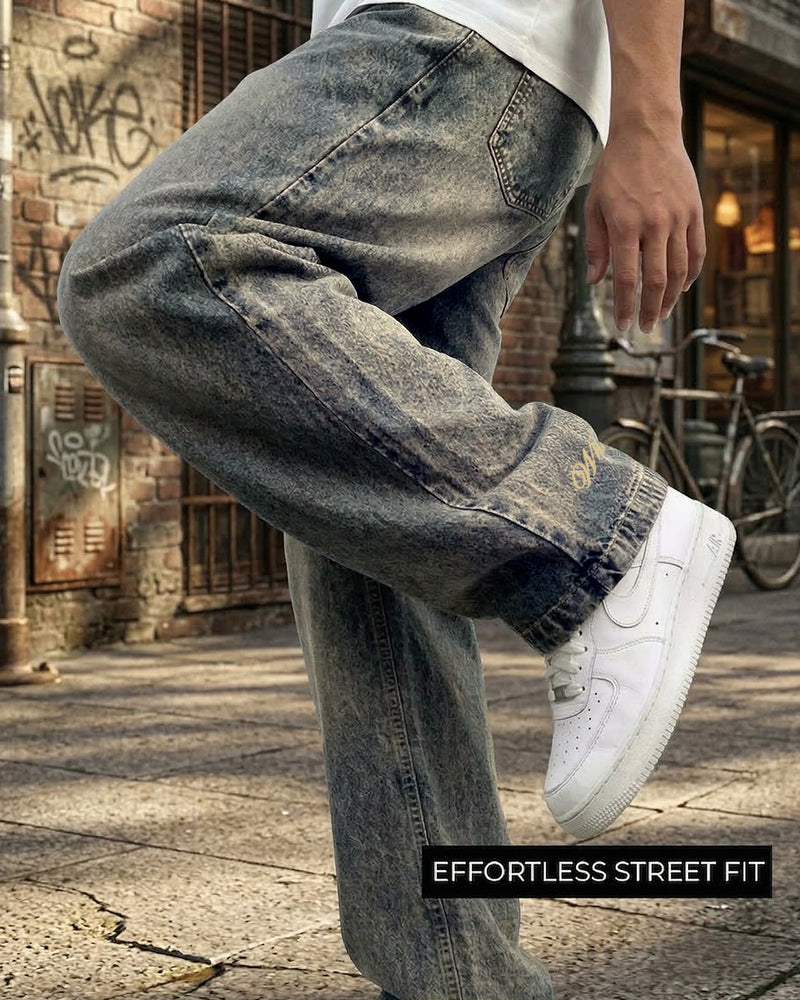 Burnt Blue Baggy Jeans