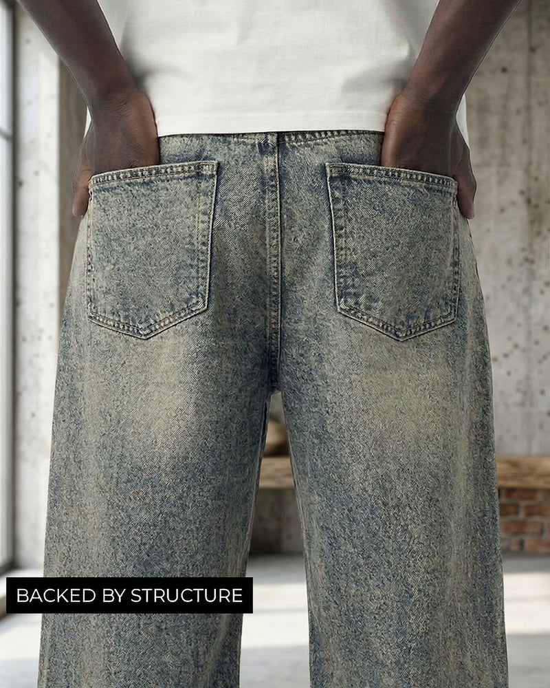 Burnt Blue Baggy Jeans