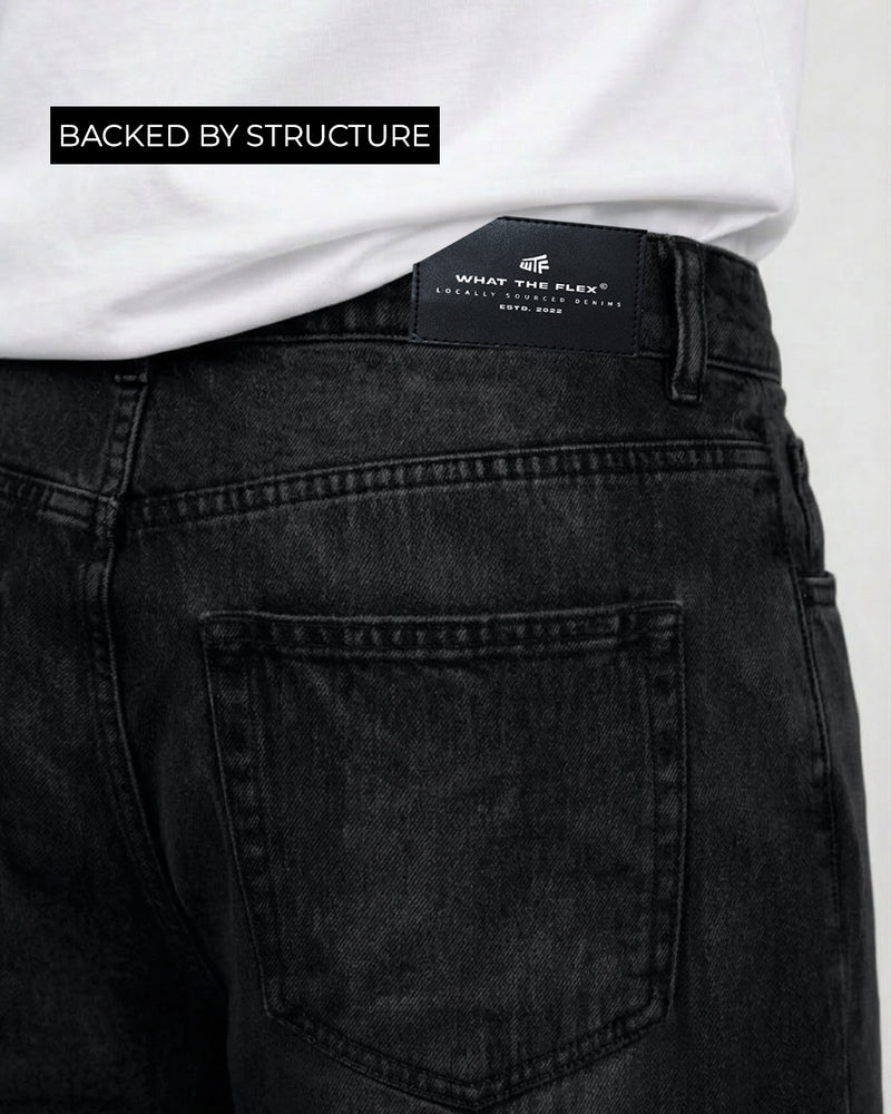 Charcoal Black Straight Cut Jeans