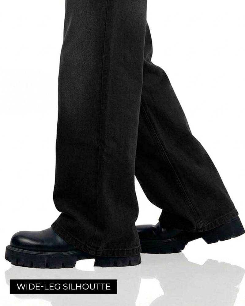 Charcoal Black Straight Cut Jeans