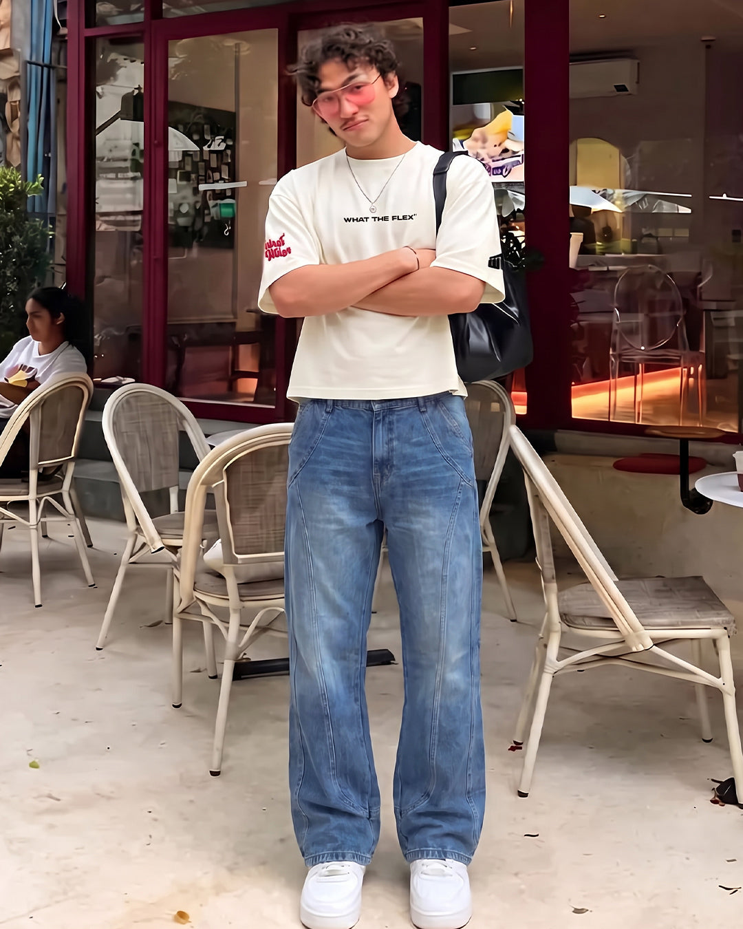 Cold Fade Pattern Straight Cut Jeans