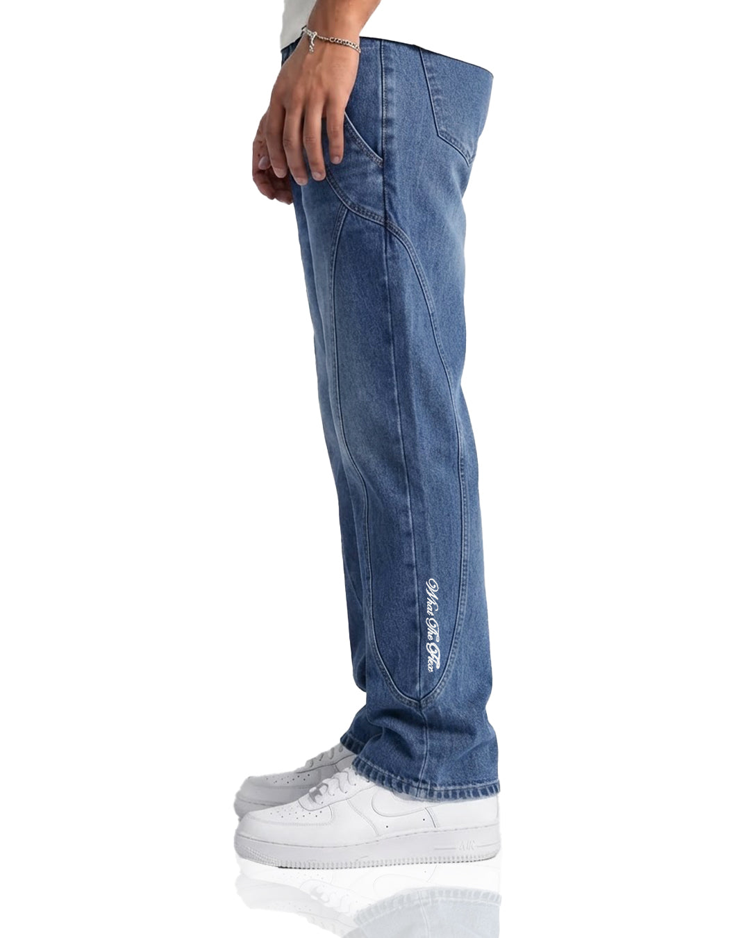 Cold Fade Pattern Straight Cut Jeans