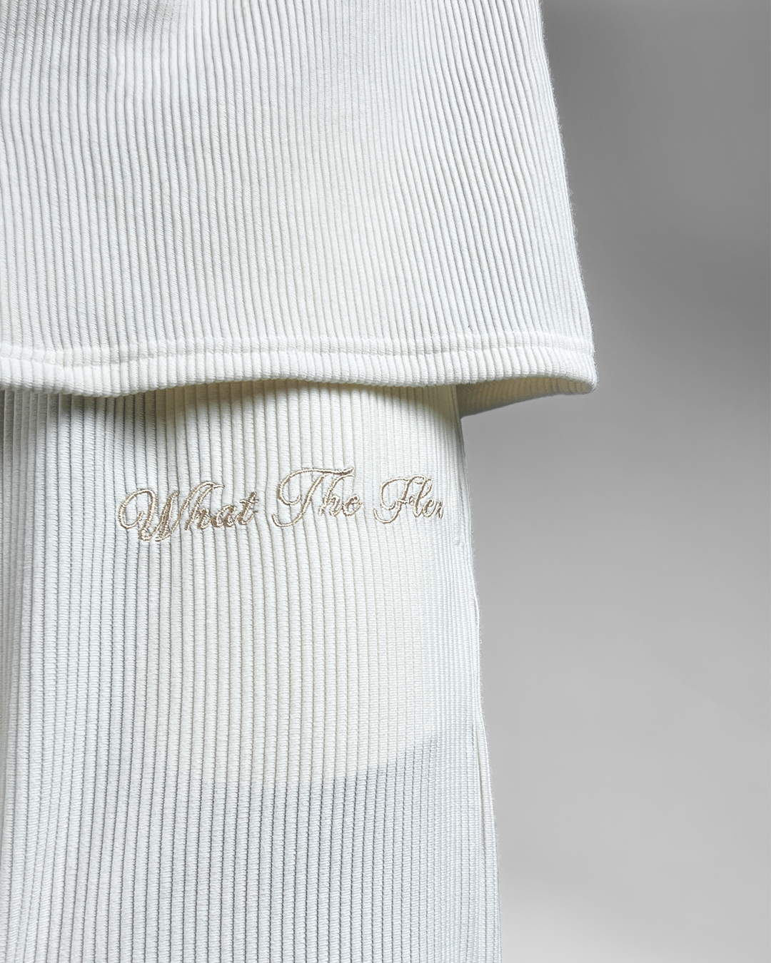 Cream Ribbed Pants
