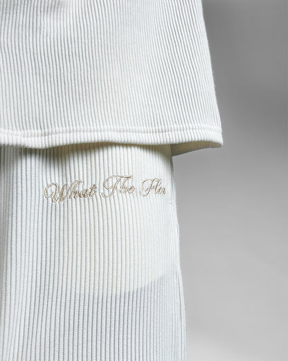Cream Ribbed Pants