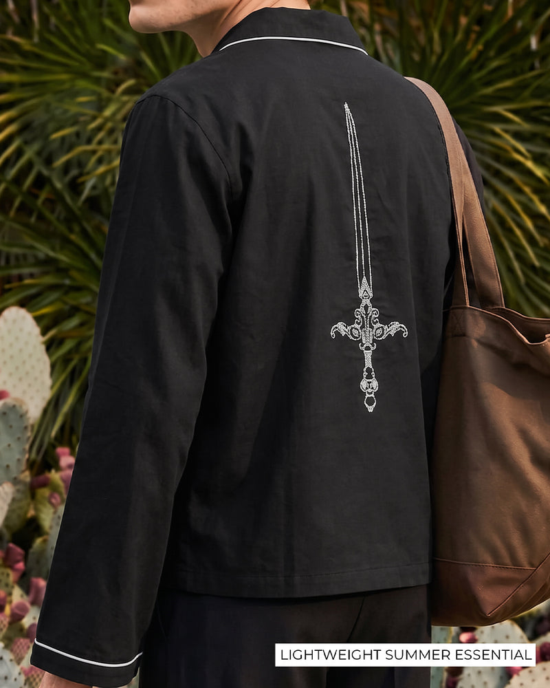 Death Oath Linen V-Neck Shirt
