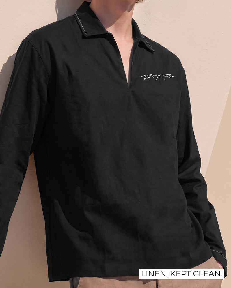 Death Oath Linen V-Neck Shirt