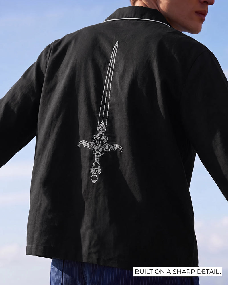 Death Oath Linen V-Neck Shirt