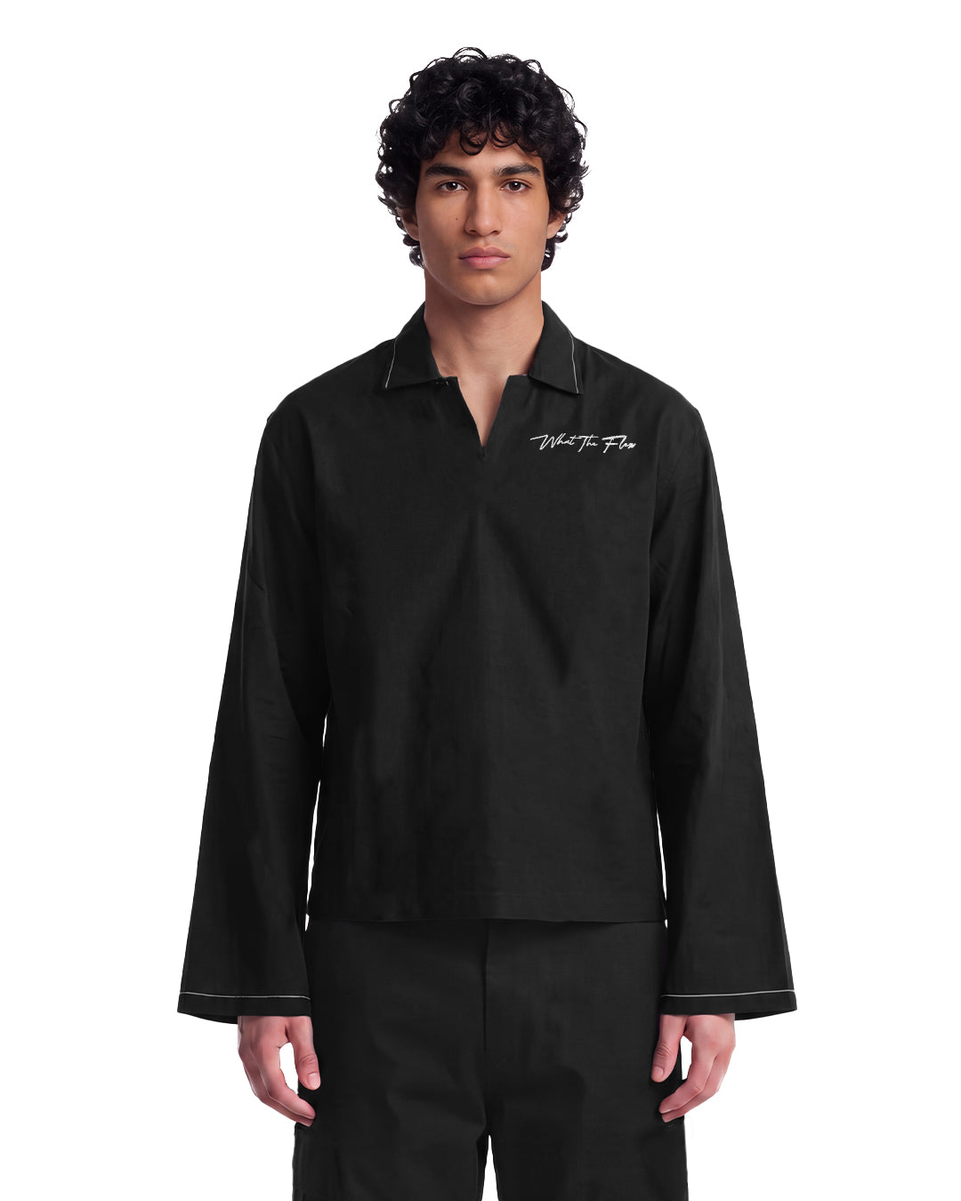 Death Oath Linen V-Neck Shirt