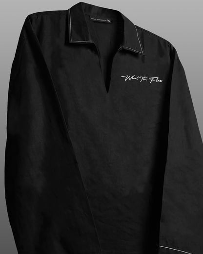 Death Oath Linen V-Neck Shirt