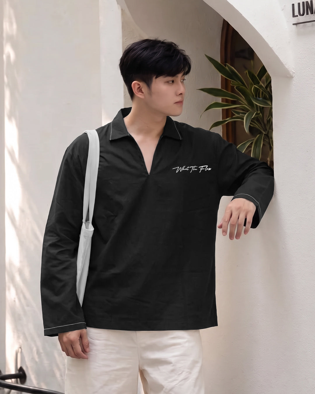 Death Oath Linen V-Neck Shirt