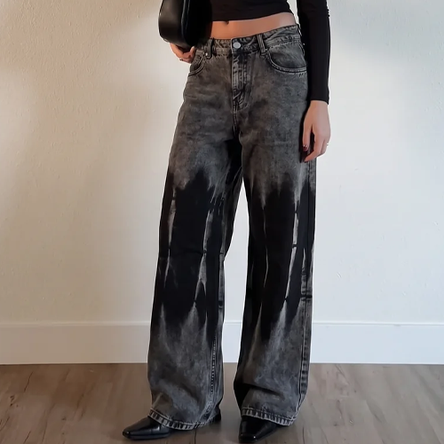 Nightmare Grey Baggy Jeans For Women.