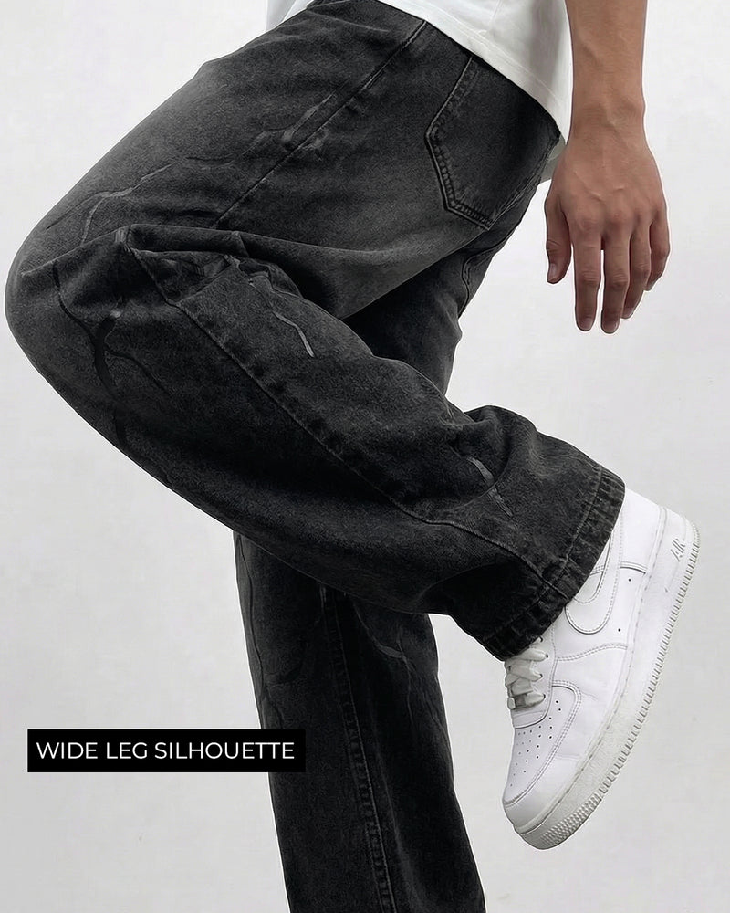 Electric Black Baggy Jeans