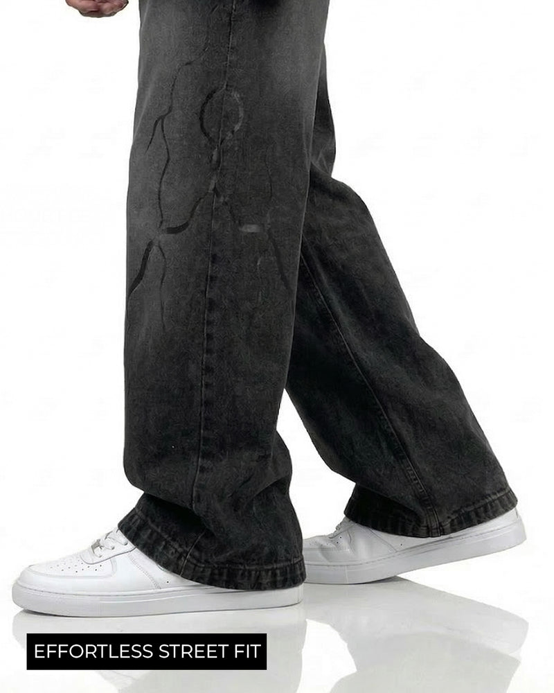 Electric Black Baggy Jeans