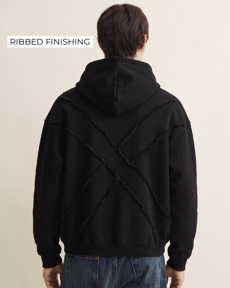 Fearless Black Boxy-Fit Hoodie
