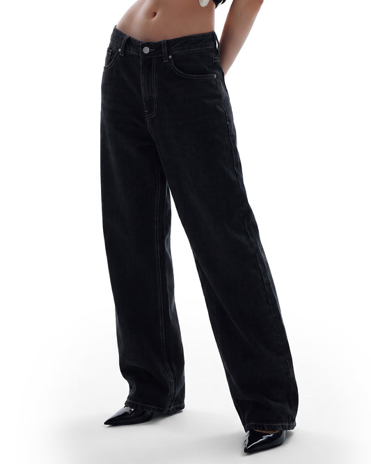 Midnight Black Baggy Jeans For Women