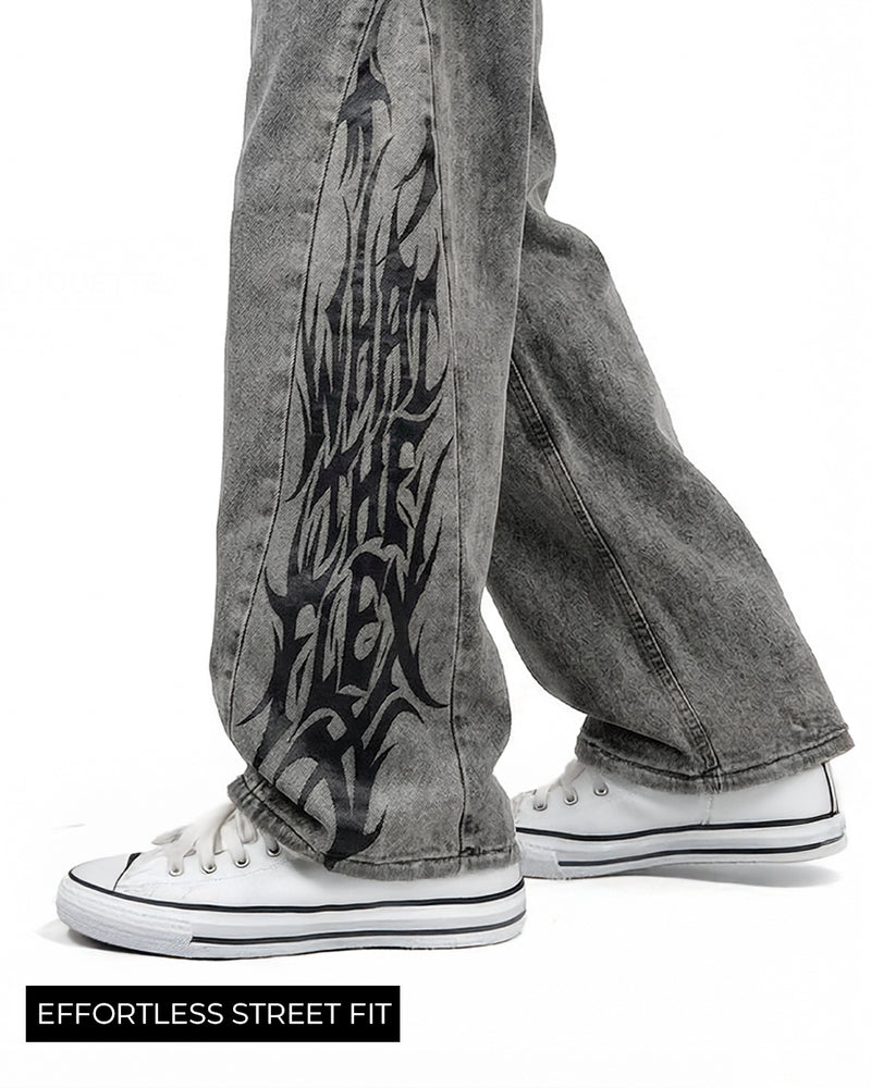 The Flex Symbol Grey Baggy Jeans